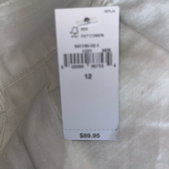 Gap Woman’s White linen pleated linen pant. Size 12. NWT - Picture 10 of 15
